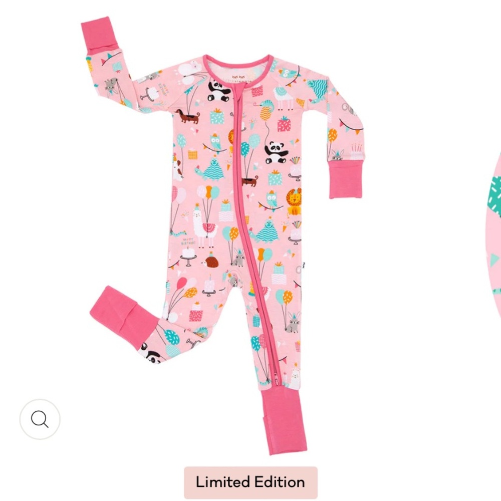 Pink Party Animals Little Sleepies used PJ in size 12-18 months.